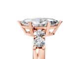 Rose gold Marquise Brilliant Cut Diamond Five-Stone Prong Set Engagement Ring with Channel Band_28