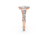 Rose gold Marquise Brilliant Diamond Pavé Band with Six-Prong Setting_5