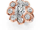 Rose gold Marquise Brilliant Flower Halo Diamond Split Shank Ring_58