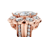 Rose gold Marquise Brilliant Flower Halo Diamond Split Shank Ring_62