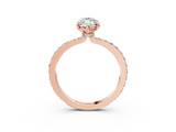 Rose gold Marquise Brilliant Pavé Band Solitaire with Four-Prong Setting_43
