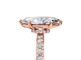 Rose gold Marquise Brilliant Pavé Band Solitaire with Four-Prong Setting_45
