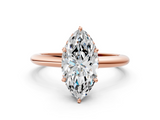 Rose gold Marquise Brilliant Solitaire Engagement Ring with Six-Prong Setting and Classic Band_20