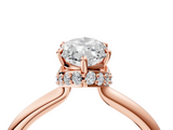 Rose gold Marquise Brilliant Solitaire Engagement Ring with Six-Prong Setting and Classic Band_24