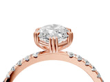 Rose gold Marquise Brilliant Solitaire with Pavé Band and Claw Prong Setting_11