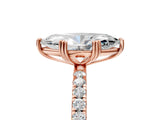 Rose gold Marquise Brilliant Solitaire with Pavé Band and Claw Prong Setting_12