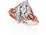 Rose gold Marquise Brilliant Solitaire with Pave Band and Four-Prong Setting_21
