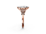 Rose gold Marquise Brilliant Solitaire with Pave Band and Four-Prong Setting_22