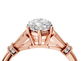Rose gold Marquise Brilliant Solitaire with Pave Band and Four-Prong Setting_24