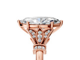 Rose gold Marquise Brilliant Solitaire with Pave Band and Four-Prong Setting_25