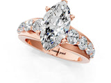 Rose gold Marquise Brilliant Solitaire with Side Stones on a Pave Band and Four-Prong Setting_25