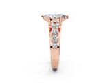 Rose gold Marquise Brilliant Solitaire with Side Stones on a Pave Band and Four-Prong Setting_26
