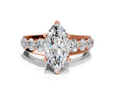 Rose gold Marquise Brilliant Solitaire with Side Stones on a Pave Band and Four-Prong Setting_66