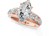 Rose gold Marquise Brilliant Solitaire with Side Stones on a Pave Band and Four-Prong Setting_67