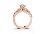 Rose gold Marquise Brilliant Solitaire with Side Stones on a Pave Band and Four-Prong Setting_69