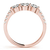 Rose gold Marquise Brilliant Trilogy Channel Set Diamond Ring with Bar Prongs 2