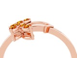 Rose gold Marquise Citrine Cluster Bypass Ring with Prong Setting_10