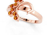 Rose gold Marquise Citrine Cluster Bypass Ring with Prong Setting_7