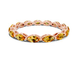 Rose gold Marquise Citrine Eternity Band with U-Prong Setting_12