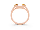 Rose gold Marquise Citrine Open Band Ring with Tension Setting_21