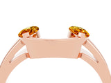 Rose gold Marquise Citrine Open Band Ring with Tension Setting_22