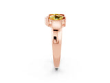 Rose gold Marquise Citrine Open Band Ring with Tension Setting_32