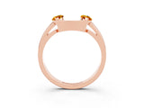 Rose gold Marquise Citrine Open Band Ring with Tension Setting_33