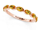 Rose gold Marquise Citrine Prong Set Half-Eternity Band_7