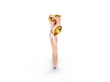 Rose gold Marquise Citrine Twisted Band with Prong Setting_8