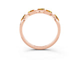Rose gold Marquise Citrine Twisted Band with Prong Setting_9