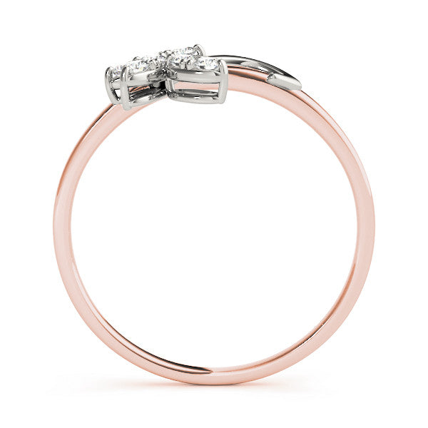 Rose gold Marquise Cluster Bypass Ring with Prong Setting 1