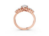 Rose gold Marquise Cluster Diamond Engagement Ring with Pavé Band and Four-Prong Setting_57