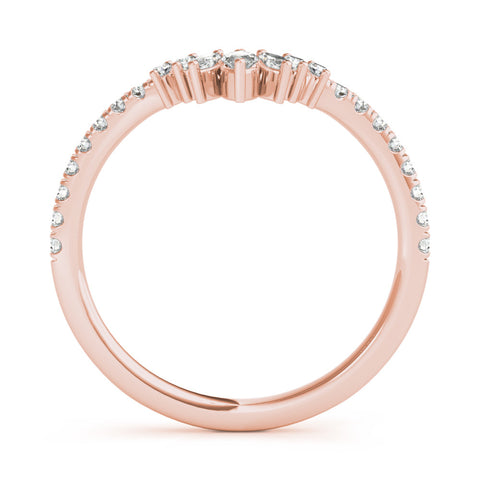 Rose gold Marquise Cluster Diamond Pavé Band with Prong Setting 2