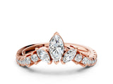 Rose gold Marquise Cluster Diamond Pavé Band with Prong Setting_3