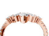 Rose gold Marquise Cluster Diamond Pavé Band with Prong Setting_7