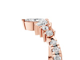Rose gold Marquise Cluster Diamond Pavé Band with Prong Setting_8