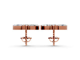 Rose gold Marquise Cluster Stud Earrings with Round Prong Setting_6