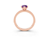 Rose gold Marquise Cut Amethyst Milgrain Pavé Engagement Ring with Four-Prong Setting_3
