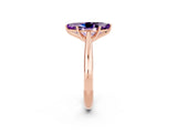 Rose gold Marquise Cut Amethyst Solitaire Engagement Ring with Cathedral Setting and Four-Prong Mount_86