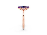 Rose gold Marquise Cut Amethyst Solitaire Engagement Ring with Classic Band and Four-Prong Setting_26
