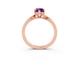 Rose gold Marquise Cut Amethyst Solitaire Engagement Ring with Classic Band and Four-Prong Setting_27