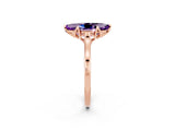 Rose gold Marquise Cut Amethyst Solitaire Ring with Flower Prong Setting and Classic Band_14