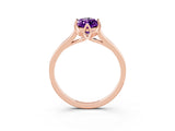 Rose gold Marquise Cut Amethyst Solitaire Ring with Flower Prong Setting and Classic Band_15