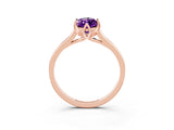 Rose gold Marquise Cut Amethyst Solitaire Ring with Flower Prong Setting and Classic Band_39