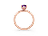 Rose gold Marquise Cut Amethyst Solitaire Ring with Thin Band and Four-Prong Setting_15
