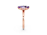 Rose gold Marquise Cut Amethyst Solitaire Ring with Thin Band and Prong Setting_14