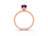Rose gold Marquise Cut Amethyst Solitaire Ring with Thin Band and Prong Setting_15