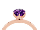 Rose gold Marquise Cut Amethyst Solitaire Ring with Thin Band and Prong Setting_16