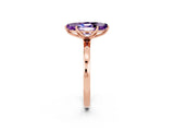 Rose gold Marquise Cut Amethyst Solitaire Ring with Thin Band and Prong Setting_26
