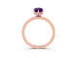 Rose gold Marquise Cut Amethyst Solitaire Ring with Thin Band and Prong Setting_27